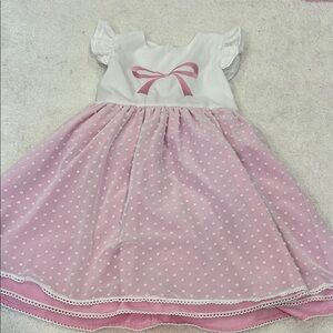 White and Pink Flutter Sleeve Formal Sundress